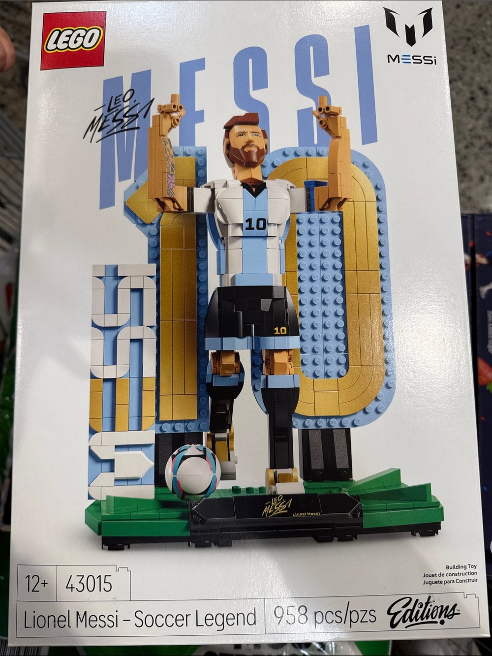 Lego Lionel Messi Figure in Light Blue, White & Gold
